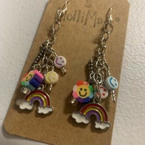 Happy rainbow charm earrings